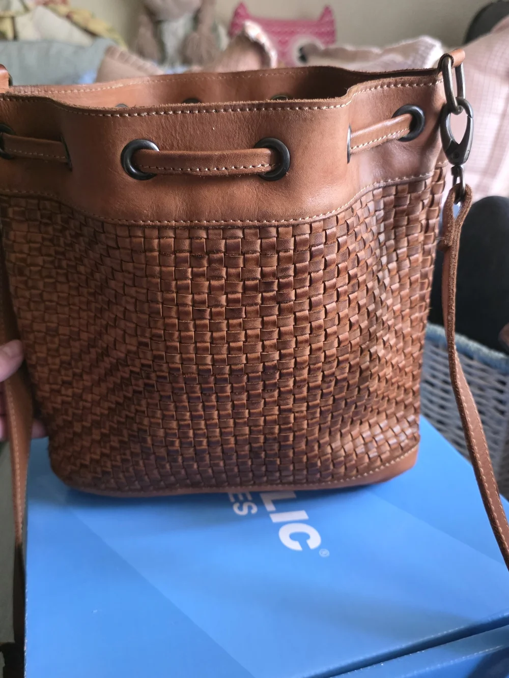 STS Ranchwear Woven Tassel Crossbody Bag - Brown